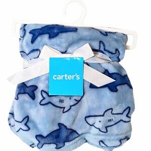 Carter's Nojo Shark Blue Security Lovey Blanket 30" X 40" New
